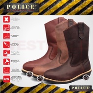 [ORIGINAL] POLICE® PREMIUM LEATHER 10” STEEL TOE SAFETY BOOTS SHOE ( 199 91494-K75 )