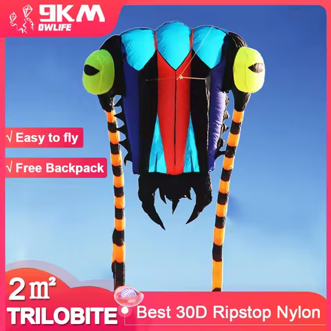 9KM 2㎡ Trilobite Kite 7.45m Soft Inflatable Line Laundry Show Kite 30D Ripstop Nylon Fabric With Swi