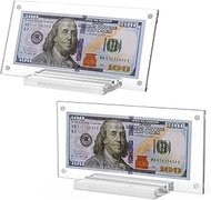 Ettonsun 2PCS Thickened Dollar Bill Frame,Dollar Bill Currency Display Holder,Money Frame for Collec