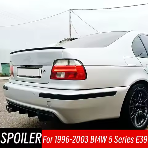 For BMW 5 Series E39 1996-2003 Bodykit Car Rear Trunk Lid Boot Spoiler Wings ABS Plastic Black Carbo