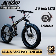 AENXRD Fat Tire Basikal 26" 21 Speed Folding Disc Brake Bike