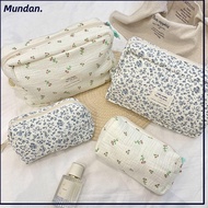 MUNDAN Makeup Bag, Floral Print Handheld Cosmetics Bag, Large Capacity Begonia Flower/Rose Handbag H