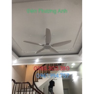 White plastic 5-blade decorative ceiling fan