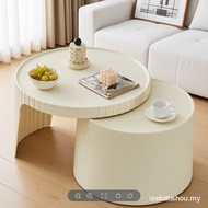 Free Shipping~~Nordic Living Room Household Round Coffee Table Combination Influencer Cream Style Sm