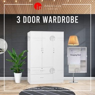 INNDESIGN 3 Doors Wardrobe / Cupboard / Open Door Wardrobe (Free Delivery and Installation)