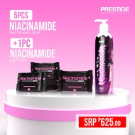 5PCS NIACINAMIDE WHITENING SOAP + 1PC NIACINAMIDE WHITENING LOTION