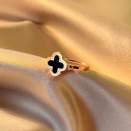 Cincin Titanium Rose Gold Anti Karat Clover Tiffany Korean Fashion
