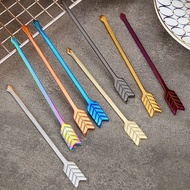 WEARY 8 pcs Bow and Arrow Bow and Arrow Stirring Rod Stainless Steel Colorful Multi Colored Bow and Arrow Fruit Fork Beautiful 4.93 Inches Bow and Arrow Coffee Stirrer Coffee