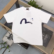 Evisu/God of Fortune 2026 Round Neck Short-Sleeved T-Shirt Couple Style Men Style Letter Printing Co