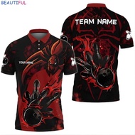 Free Custom Bowling Polo Shirt – Strike Hand Graphic, Personalized Team Name & Player Name – Perform
