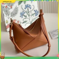 New Style Foldable Geometric Portable Female Bag French Underarm Bag Leather Shoulder Lunch Box Fash
