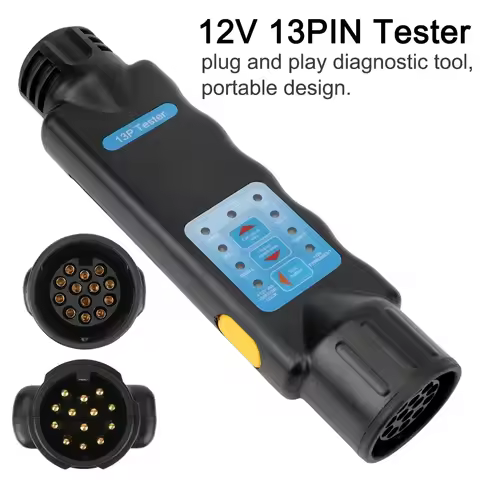 7/13 Pin Trailer Socket Tester Towbar Plug Socket Diagnostic Tools 12V Caravan Towing Tow Bar Light 