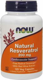Now 天然白藜蘆醇 200毫克 120粒 Natural Resveratrol