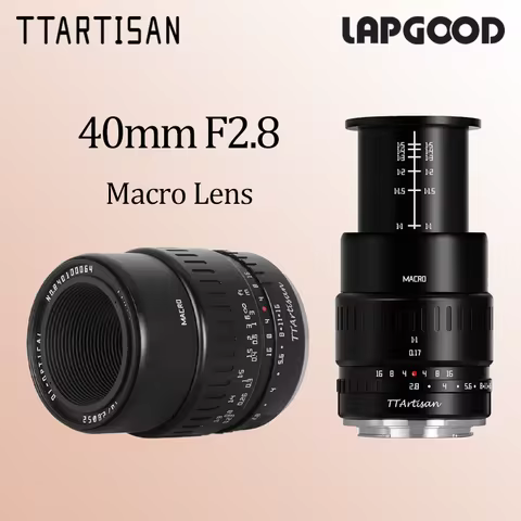 TTArtisan 40mm F2.8 Macro Lens APS-C 1:1 Manual Focus Prime Fixed Focus Lens for Fuji X Sony E M43 N