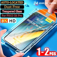 1-2pcs Kaca Terbaja untuk Poco X6 X5 X4 Gt F6 F4 F3 Pro 8k Pelindung Skrin Salutan Oleophobic untuk 