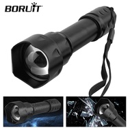 BORUiT T20 Infrared Night Vision LED Zoom Flashlight IPX6 Waterproof Torch