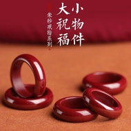Purple Gold Cinnabar Ring for Women Plain Red Band Men's Niche Tail Ring Couple Pair Low Content H8Z