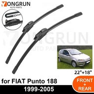 Car Front Windshield Wipers For FIAT Punto 188 1999-2005 Wiper Blade Rubber 22"+18" Car Windshield W