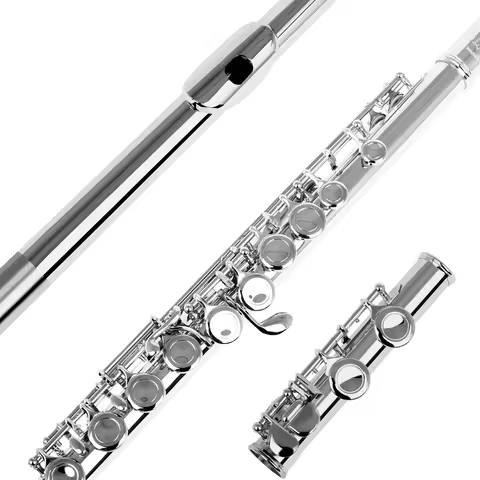 SLADE 16 Closed Open Holes C Key Professional Transverse Flute Concert Musical Instrument with Box C