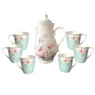 Vantage Tiffany Blue Mognolia Jug Set | 8pcs