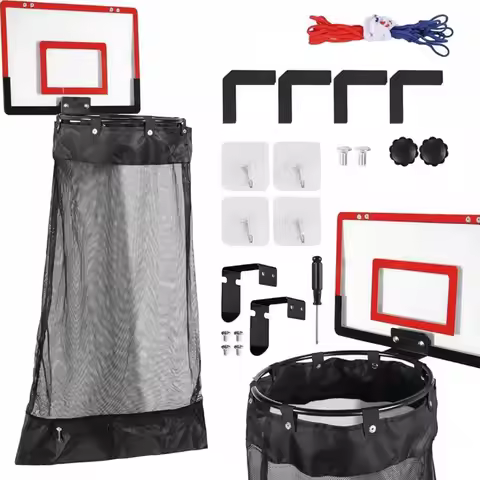 Self-Adhesive Hook Dual-Function Laundry Basket Hanging Basket Door-Mounted Basketball Laundry Baske