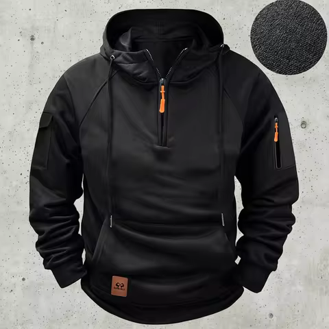 2025 New Men's Keep Warm Hoodie Streetwear Jacket Long Sleeve Sweatshirts Zipper Hooded Pullover Mal
