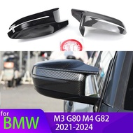 Real Carbon Fiber Side Door Mirror Cover Styling For BMW M3 G80 M4 G82 Competition G26 M440i Add On 