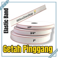 💯Ready Stock 💯 Getah Kain/1/2",3/4",1"/20yds/Getah Seluar & Pinggang/Red Edge Polyester Elastic Band