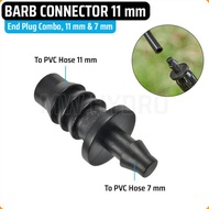 BARB CONNECTOR 11 MM - END LINE PLUG | HYDROPONIC IRRIGATION HOSE CONNECTOR - END COVER