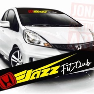 Stiker cutting kaca depan mobil Honda Jazz Racing