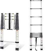 Telescopic Ladder, 16.5FT RIKADE Aluminum Telescoping Ladder with Non-Slip Feet, Portable Extension 