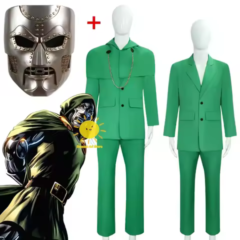 BEAST KINGDOM Doctor Doom Cosplay The Avengers Cosplay Costumes Green Suits Shawl Mask Doctor Doom H