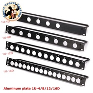 Rack Patch Panel 4 8 12 16 Way Channel 1U Flight Case Mount For XLR Connecctor Male Female SpeakOn A