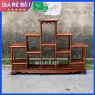5-level five-painted shelf for living room furniture in antique rosewood, 51,71,95cm high