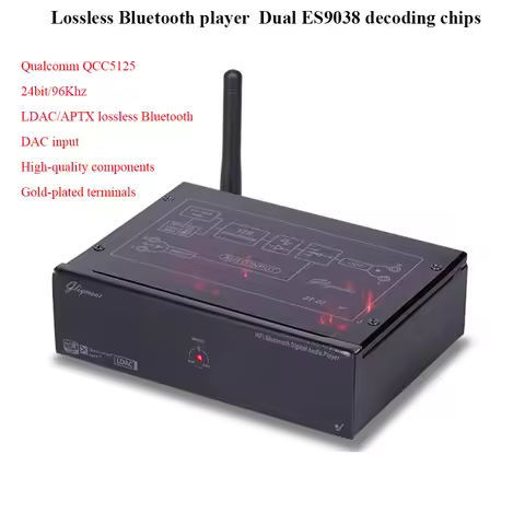 HiFi Lossless Bluetooth Decoder Audio Receiver QCC5125 Dual 9038Q2M DAC 24BIT 96KHz Lossless Decodin