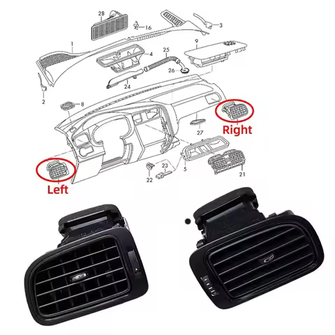 Super Sale L+R Dashboard Air Outlet Vent AC Air Vent Grill for VW Polo 5 6R 2GEN 6C Hatchback GTI GT