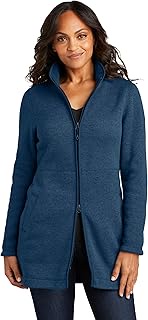 Ladies Arc Sweater Fleece Long Jacket L425 - Insignia Blue Heather - 3XL