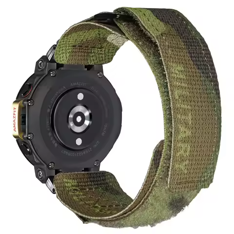 Hemsut Nylon Watch Band for Amazfit T-Rex 2 Replacement Straps for Amazfit TRex 2 Military Cambo