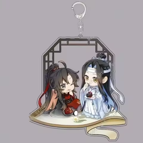 New Mo Dao Zu Shi Anime Keychain Q Version Character Brooch Wei Wuxian Lan Wangji CP Same Style Coll