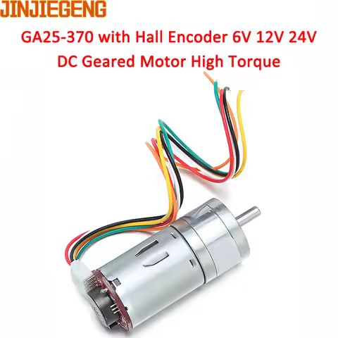 JGA25-370 DC deceleration motor with encoder speed measuring code disc strong moment 6V 12V 24V 370B
