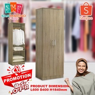 2 Feet Swing Door Wardrobe / Wardrobe with Large hanging space / Almari baju / Pintu Kaca / Almari Baju Kayu