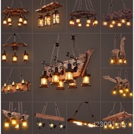Man Coffee Decoration Chandelier Wooden Art American Retro Net Creative Unique Bar Restaurant Nostal