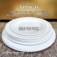 AMWAY USA BY CORNING MICROWAVABLE USED PLATE • PER PIECE • JAPAN SURPLUS