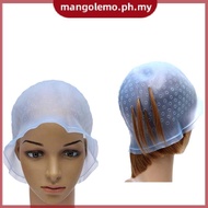 [MANGO] Silicone Hair Styling Coloring Cap + Hook Needle Color Dye Highlighting Dye Cap GOOD
