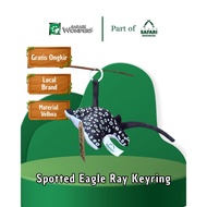GANTUNGAN Safari Wonders - Spotted Eagle Ray Keyring | Official Indonesian Safari Park Keychain