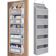 JARLINK Over The Door Organizer For Bedroom, Pantry, Bathroom, 5 Shelf Grey