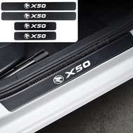 Car Door Sill Scuff Plate Guard Sticker Leather For Proton X50 Threshold Protection Sticker Welcome 