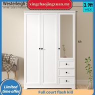 Tomato Kid z Westerleigh Three-Door Mirror Wardrobe 6 Feet Height 3.9 Feet Wide