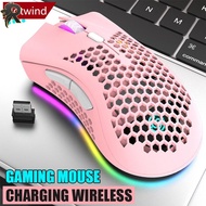 RL BM600 Rechargeable USB 2.4G Wireless RGB Light Honeycomb Gaming Mouse Desktop PC Computers Notebo