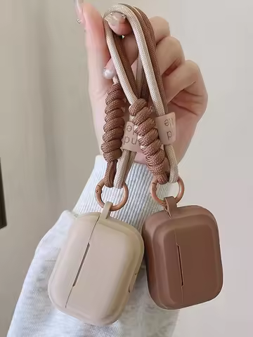 Simple Soft Silicone with Smile Hand Strap Earphone Case For Apple Airpods 4 1 2 Pro 3 Funda Wireles